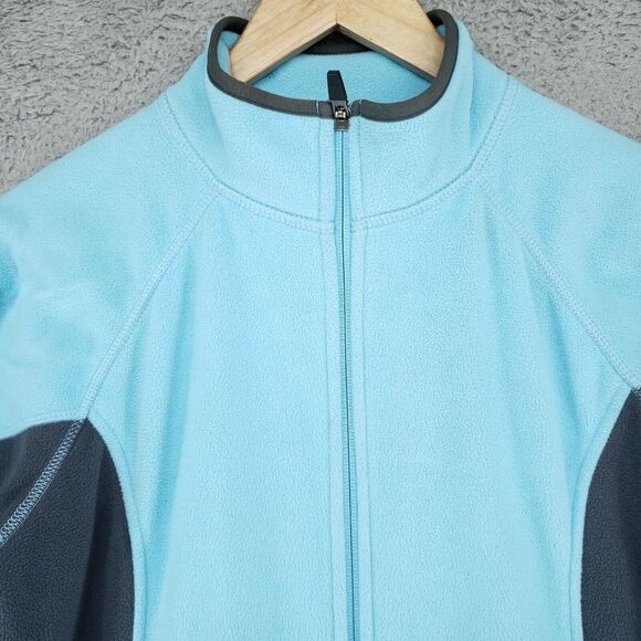 Vintage LL Bean Womens Size Large Blue Full Zip Polartec Fleece Jacket Stretch - Picture 2 of 16